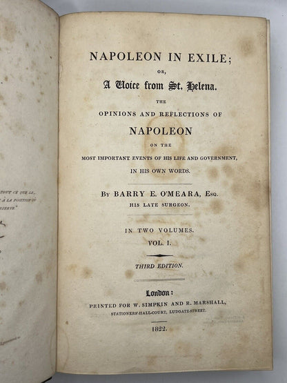 Napoleon in Exile by Barry E. O'Meara 1822