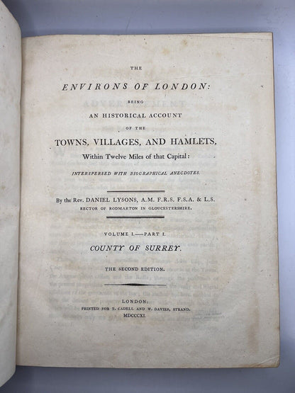 The Environs of London by Daniel Lysons 1811