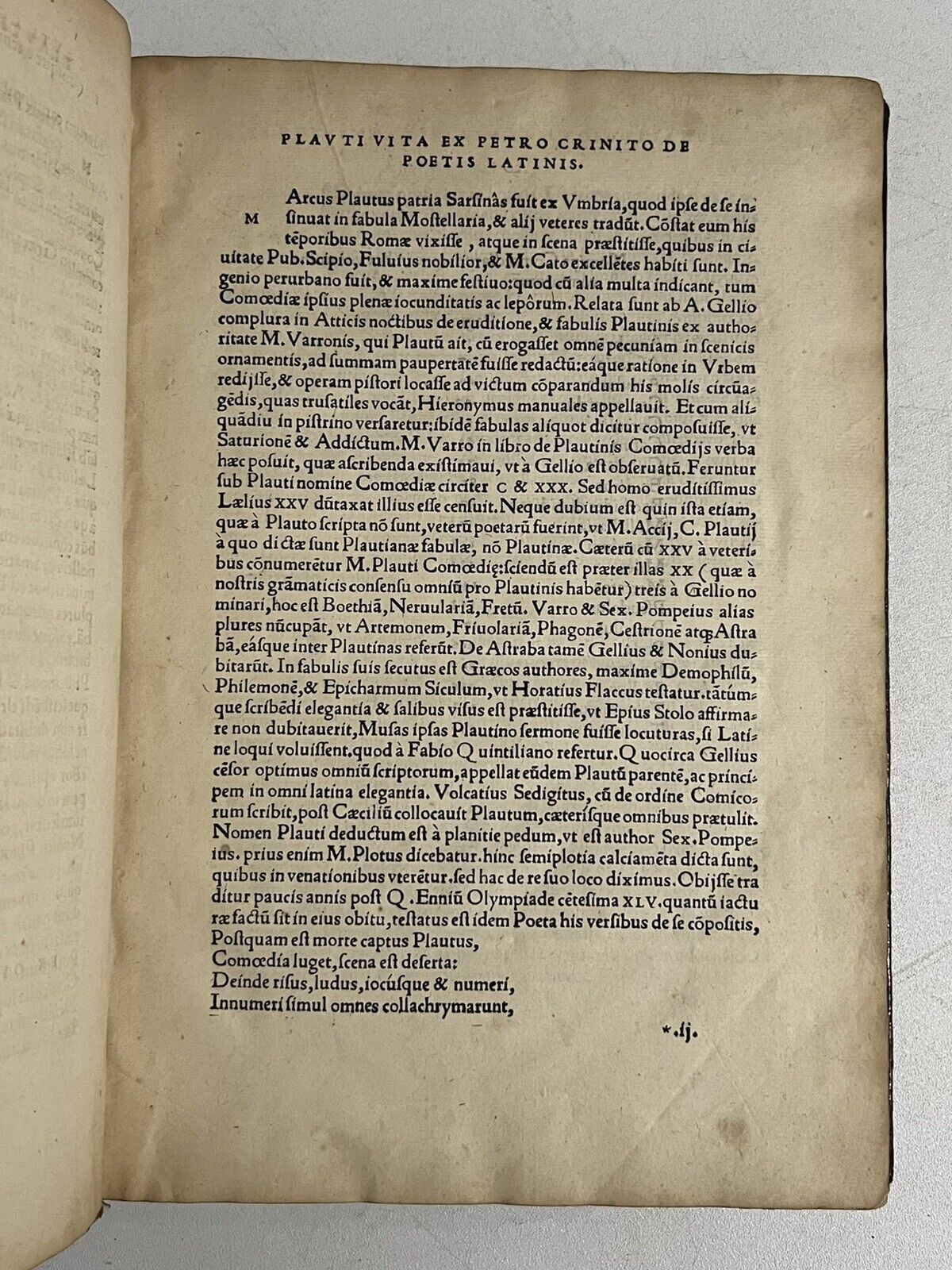 Plautus Comediae XX 1530 Estienne Folio