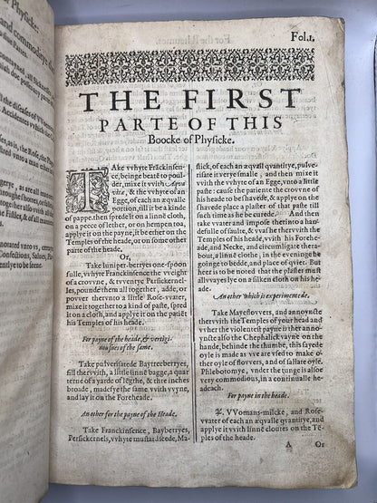 The Book of Physicke by Oswald Gabelkover 1599 First Edition