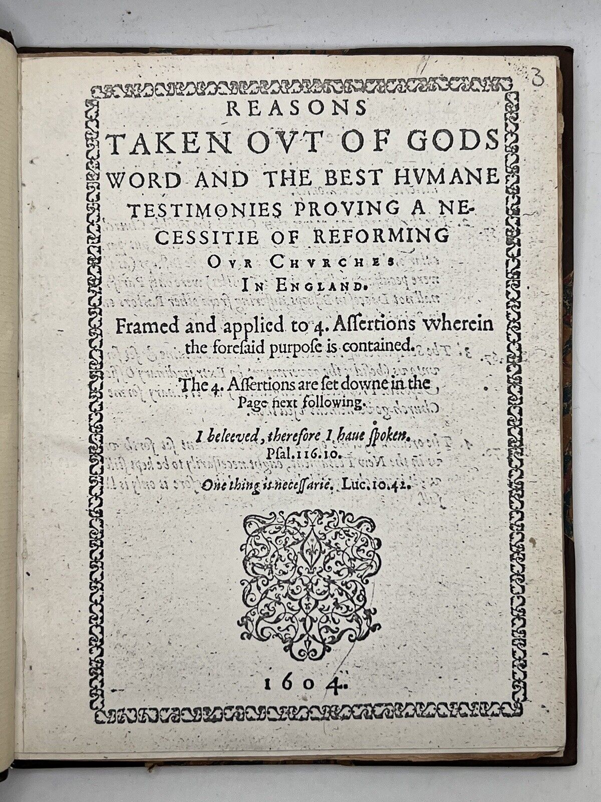 Reasons Taken Out of God's Word by Henry Jacob 1604 First Edition