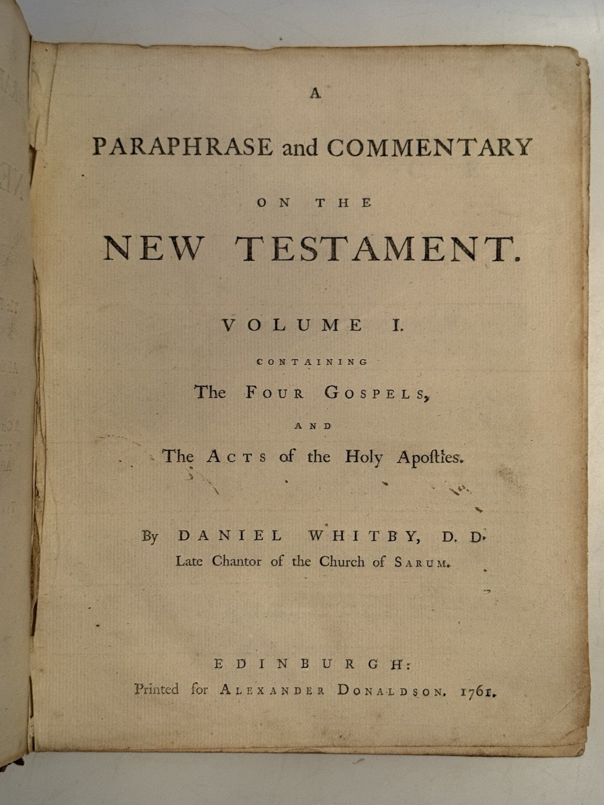 Whitby's New Testament 1761