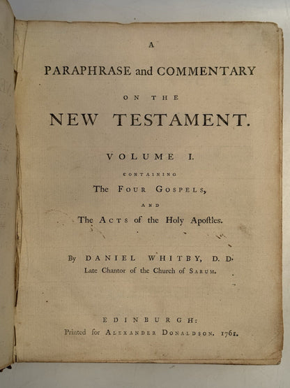 Whitby's New Testament 1761