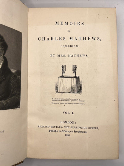 Memoirs of Charles Mathews 1838 First Edition