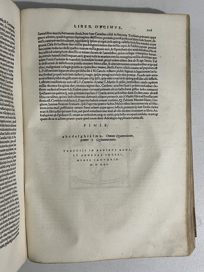 Livy & Polybius 1520-21 First Folio Aldine Press