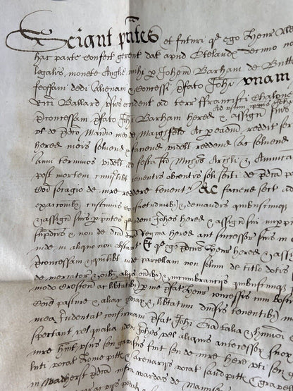 William Shakespeare Associated Vellum Document Dated 1599 Elizabethan