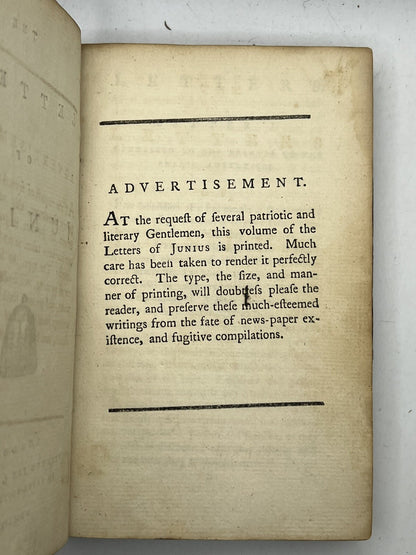 The Letters of Junius 1770 Rare Pirated Edition