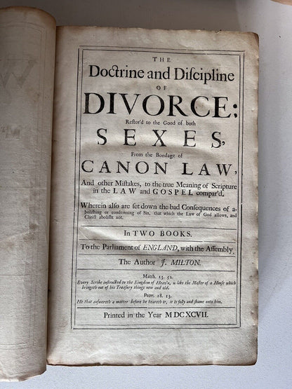 The Works of John Milton 1697 First Edition