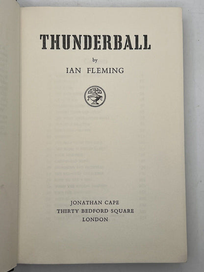 Thunderball by Ian Fleming 1961 First Edition First Impression