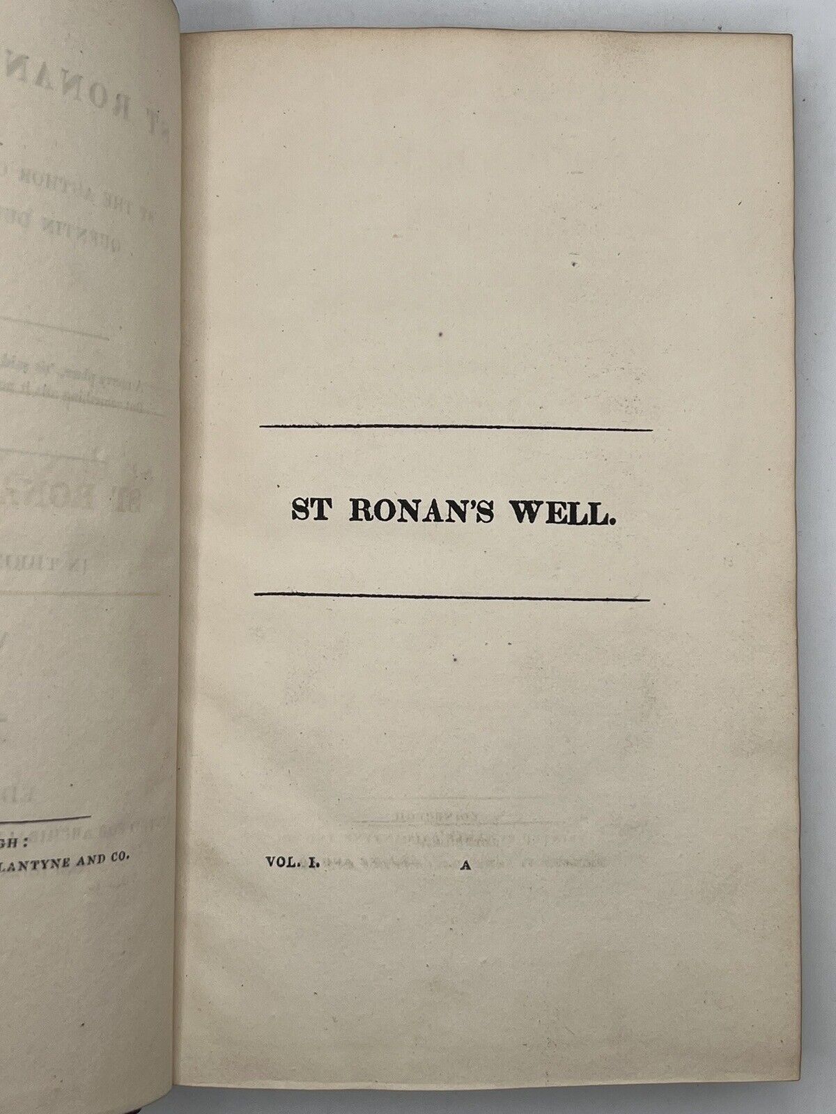 St Ronan's Well by Sir Walter Scott 1824 First Edition