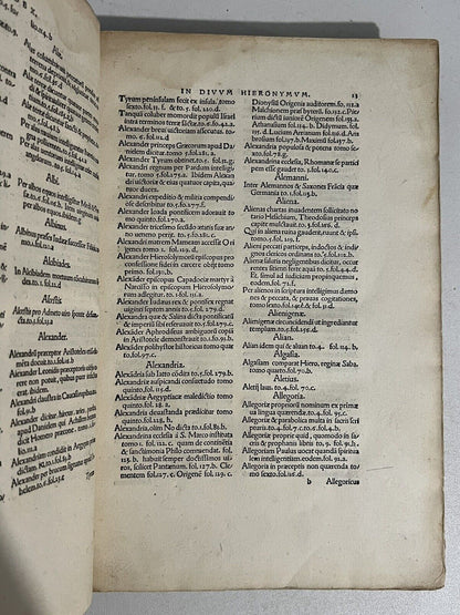 Index to St. Jerome 1520 Froben