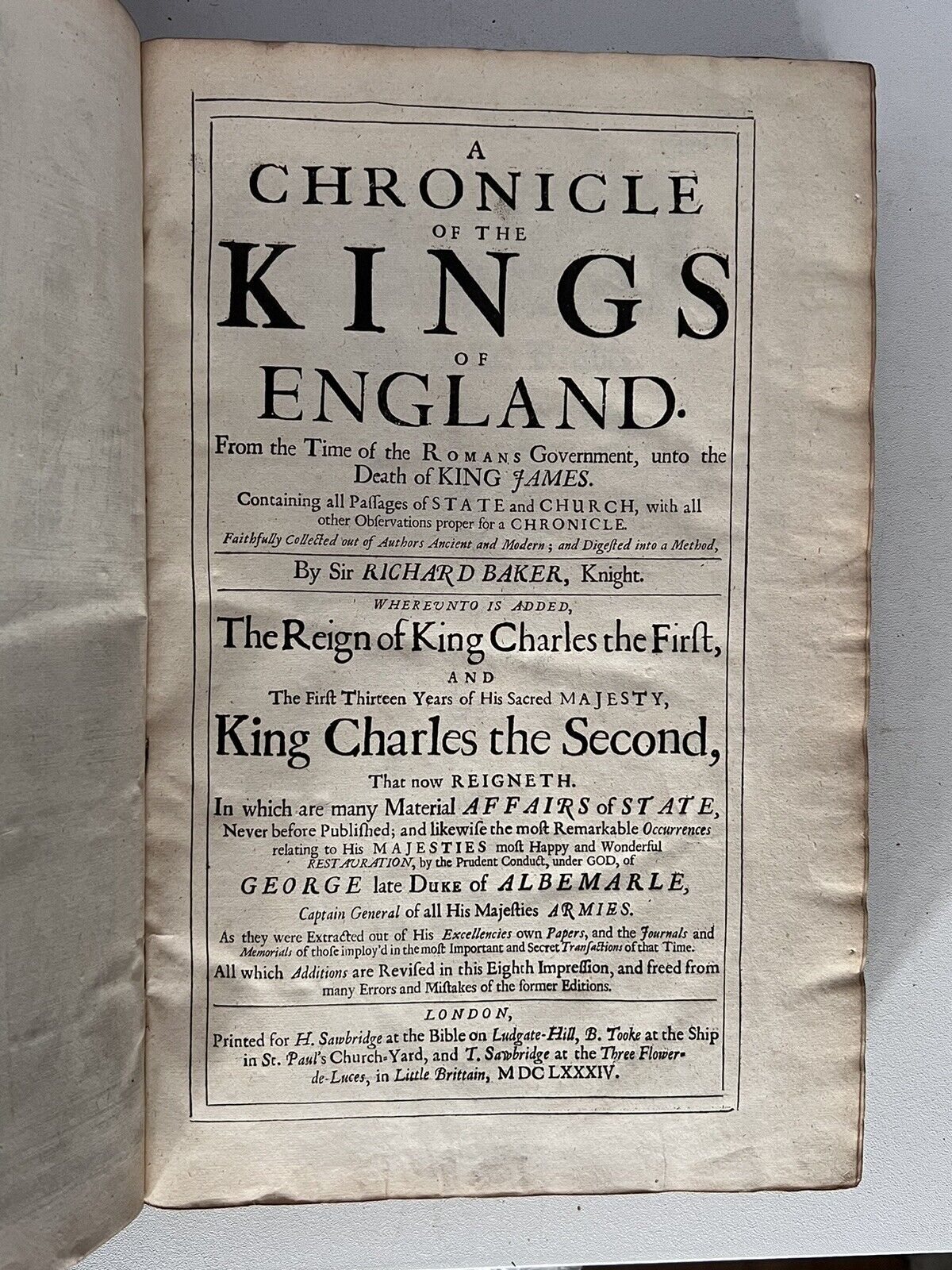 A Chronicle of the Kings of England by Richard Barker 1684