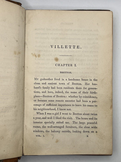 Villette by Charlotte Bronte 1853 First Edition