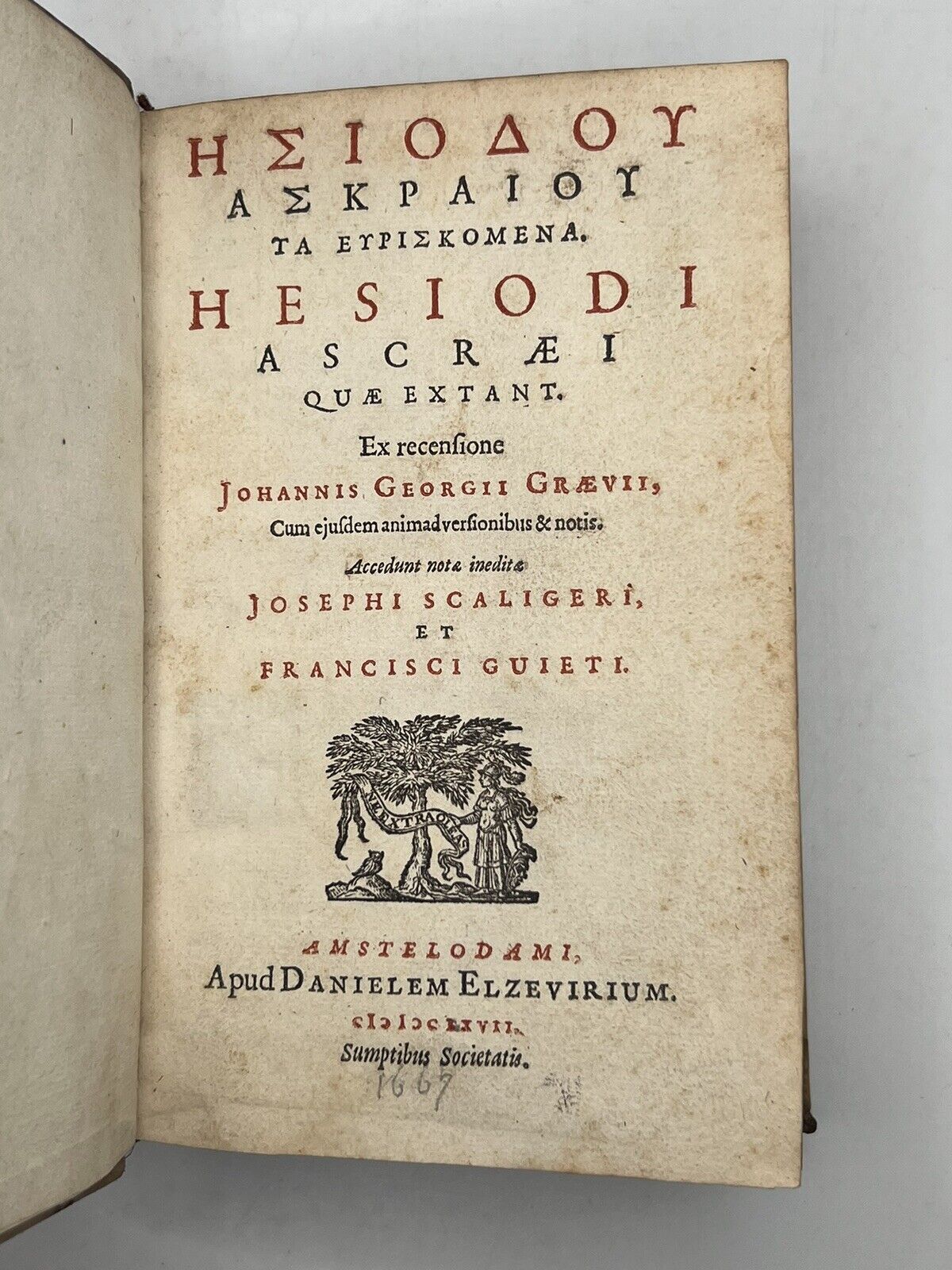 The Works of Hesiod 1667 Elzevir Press