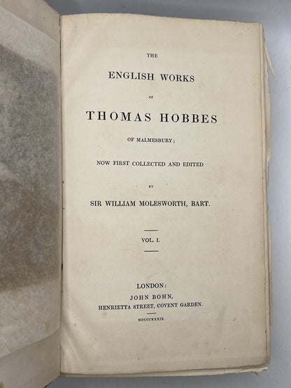 The Works of Thomas Hobbes 1839-45 First Edition In English