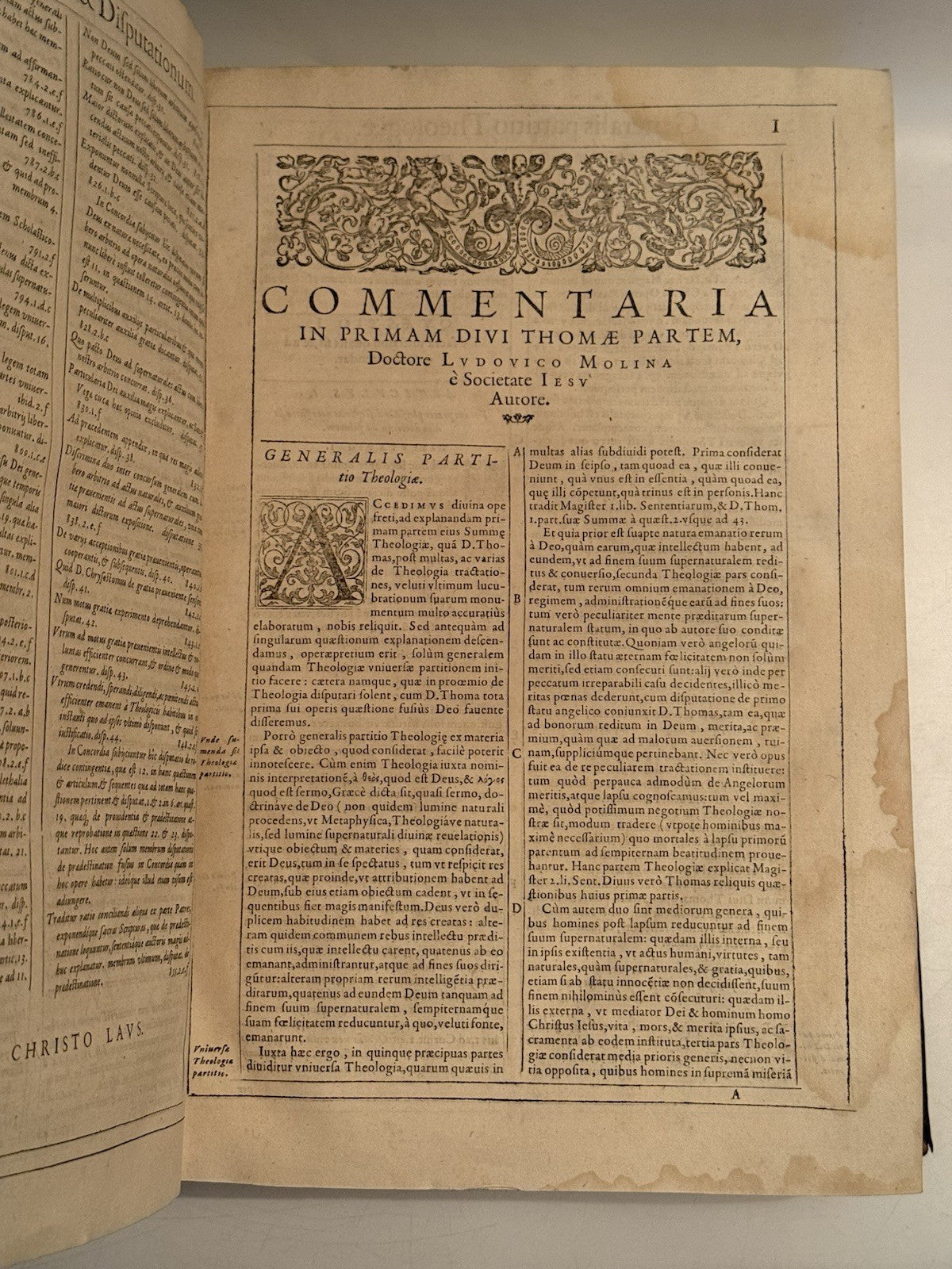 Luis de Molina's Commentary on Thomas Aquinas 1593 First Edition