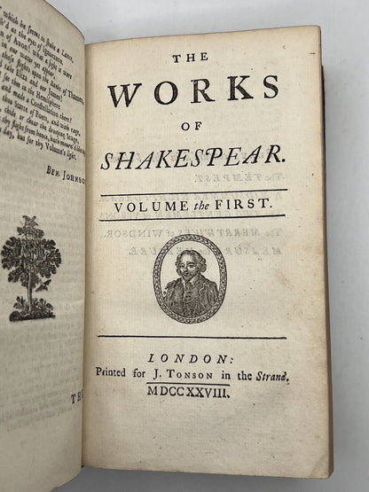 The Works of William Shakespeare 1728 Alexander Pope Edition First Edition Thus