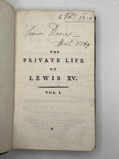 The Private Life of Lewis XV 1781