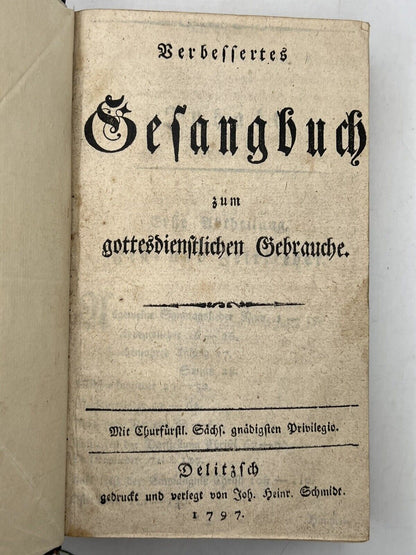 Fine Cathedral Binding: German Hymnal 1797-1801 Blindstamped Sombre Binding