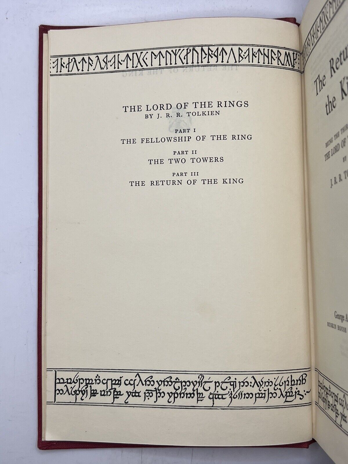 The Return of the King by J.R.R Tolkien 1955 First Edition First Impression