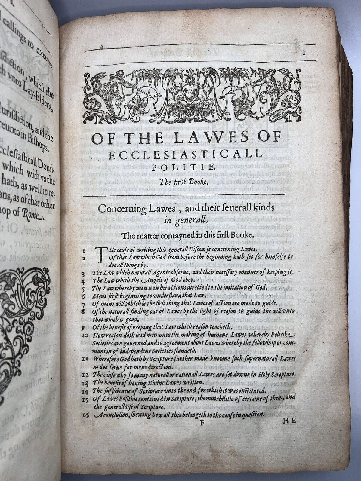 Of the Laws of Ecclesiastical Politie by Richard Hooker 1617