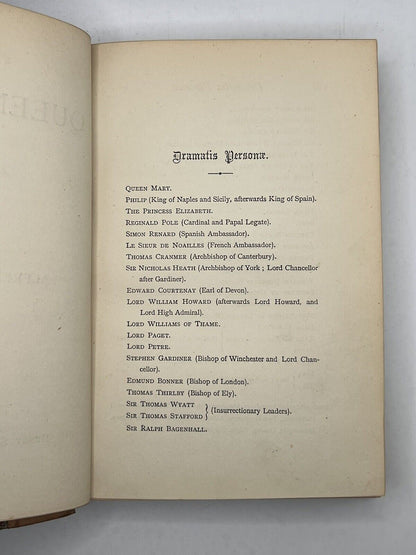 Queen Mary, A Drama by Alfred Tennyson 1875 Occult Provenance