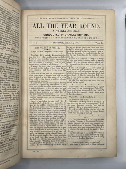 All the Year Round by Charles Dickens 1860-1875 First Editions & Later