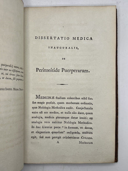 On Peritonitis in Postpartum Women by D. George Baird 1796