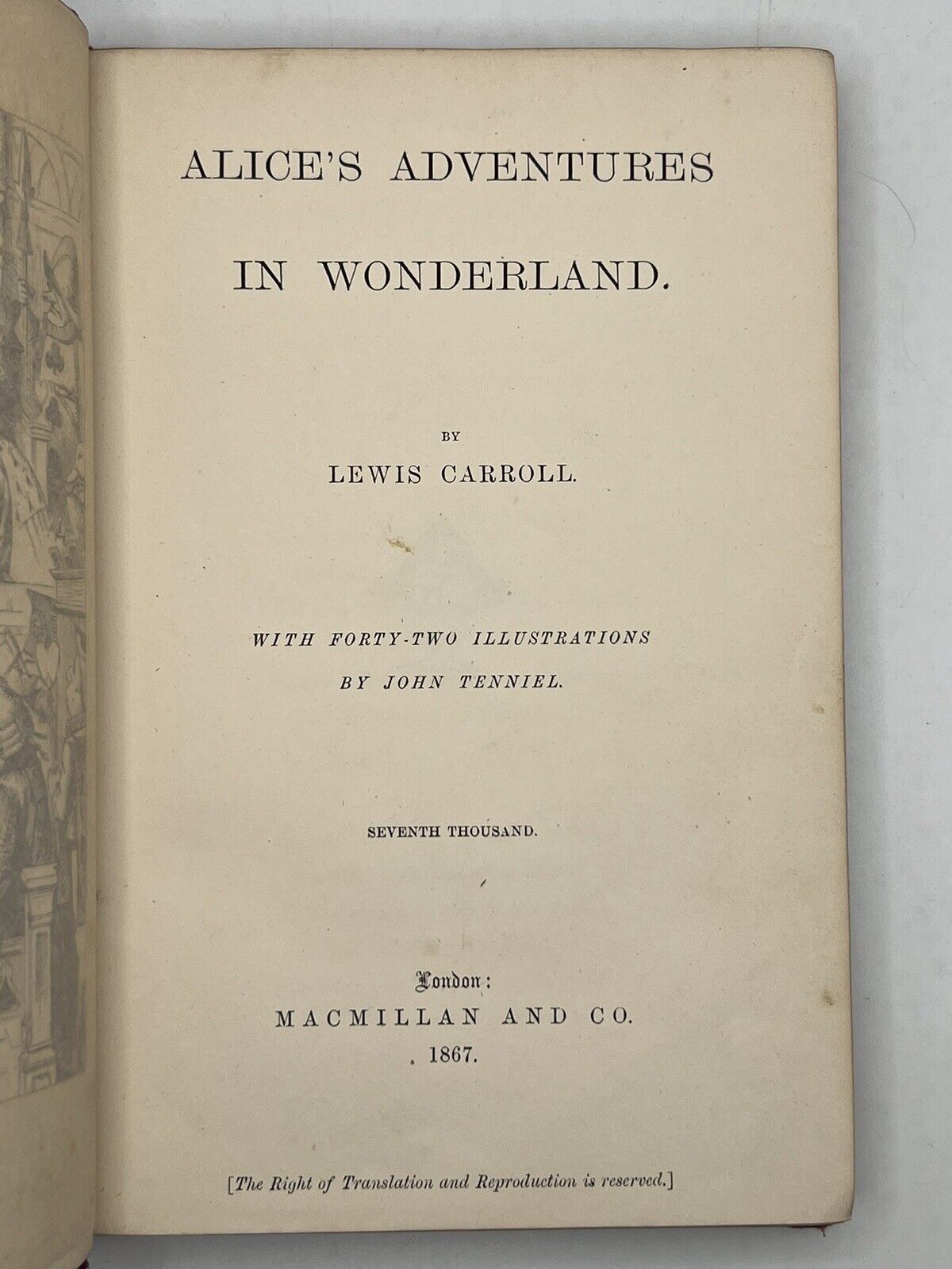 Alice In Wonderland by Lewis Carroll 1867 First Edition Original Binding