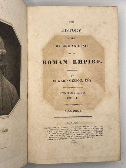 The Decline and Fall of the Roman Empire by Edward Gibbon 1819 in 12 Volumes