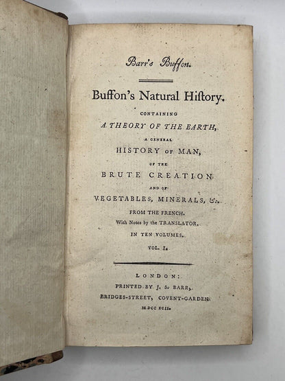 Buffon's Natural History of Birds, Fish, Insects & Reptiles 1792-3