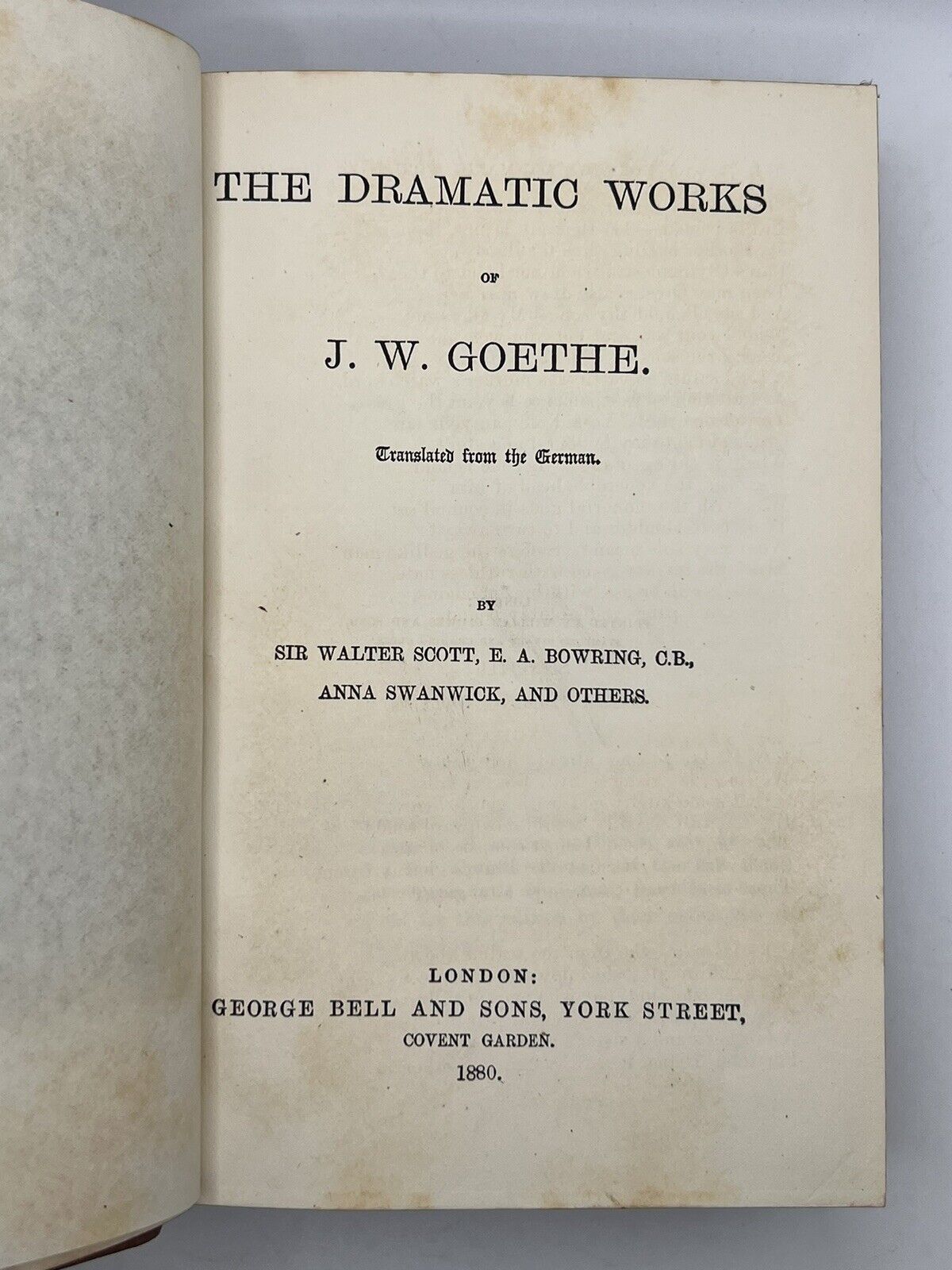 The Works of Johann von Goethe into English 1880