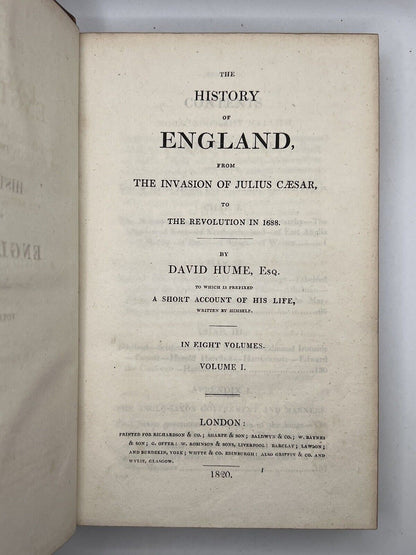 The History of England by David Hume & Tobias Smollett 1820