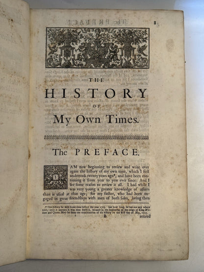 Burnet's History of His Own Time 1724 First Edition