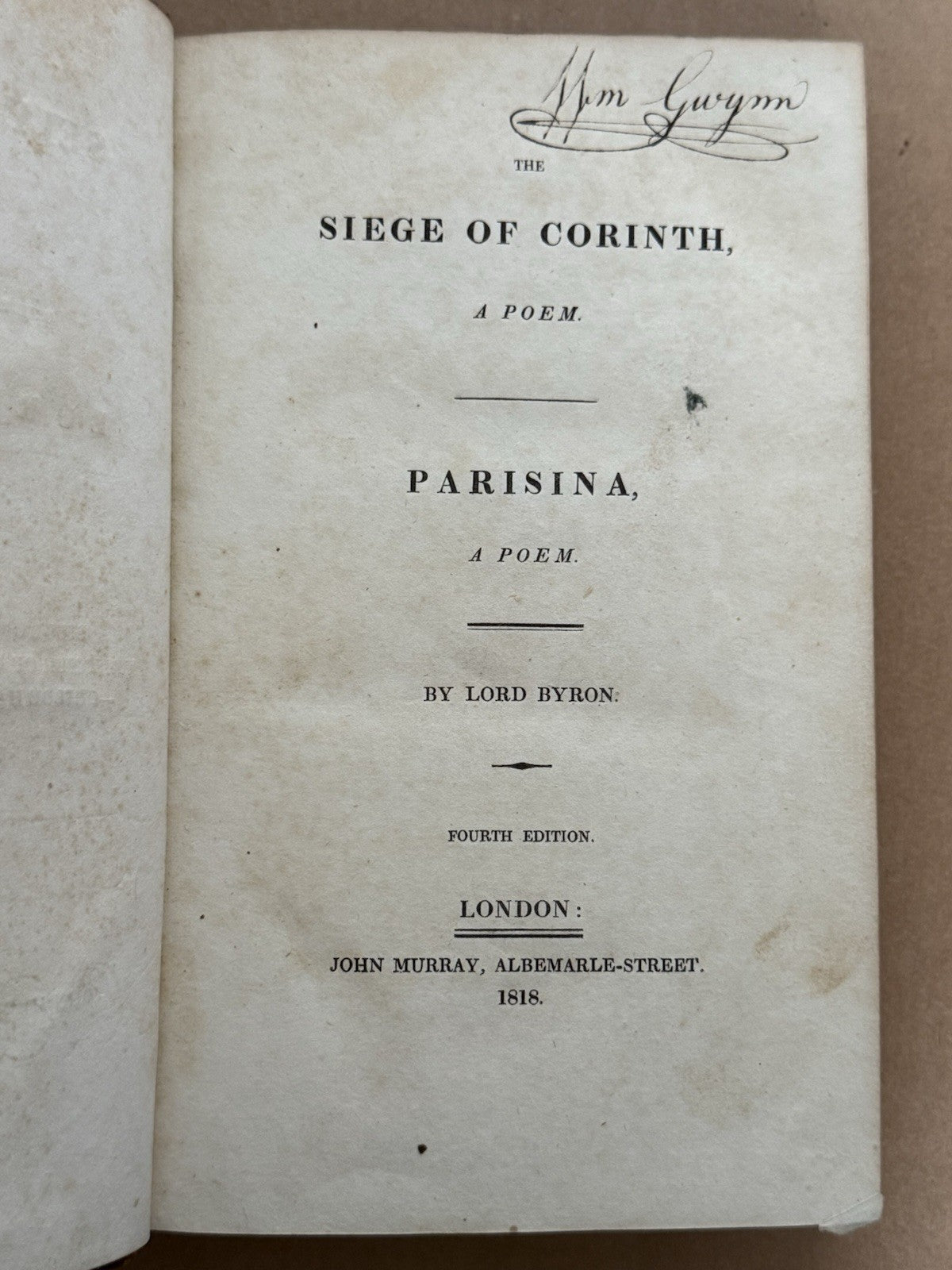 Select Poems by Lord Byron 1823; Childe Harold 1st ed.