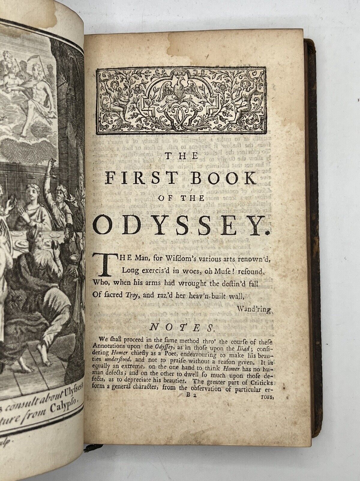 The Odyssey of Homer 1725 Alexander Pope Translation First Edition Thus