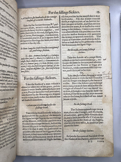 The Book of Physicke by Oswald Gabelkover 1599 First Edition