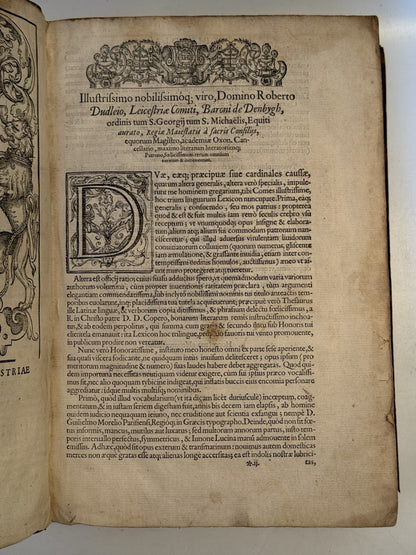 Trilingual Latin-Greek-English Lexicon by Guillaume Morel 1583