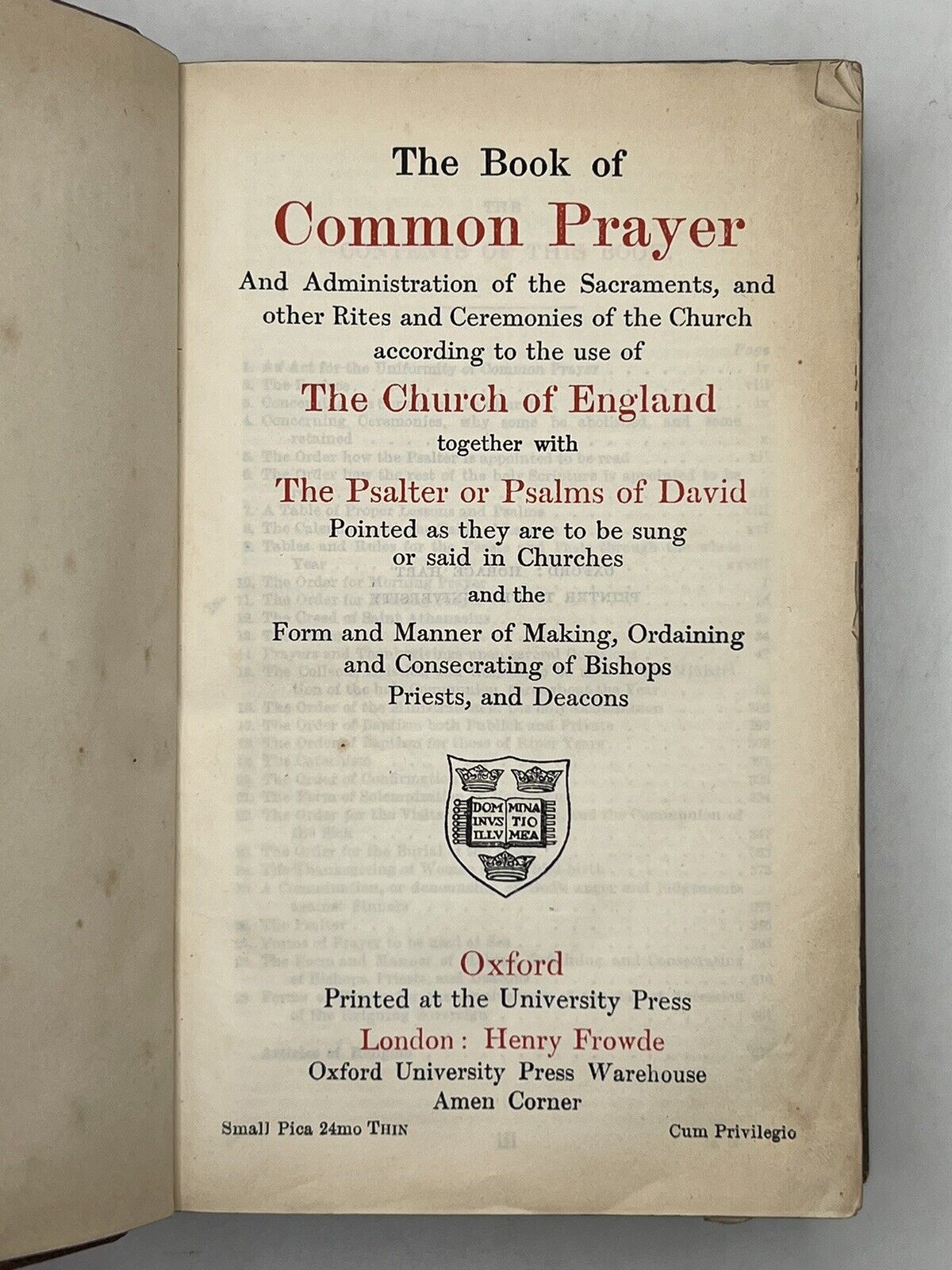 Book of Common Prayer, Psalter & Hymns - Asprey Fine Binding