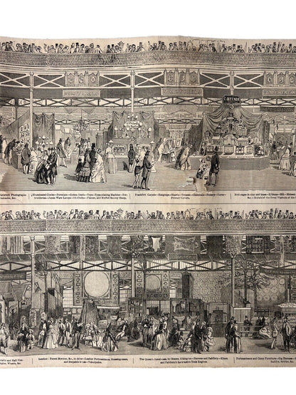 A Panorama of the Great Exhibition of 1851 from the Illustrated London News