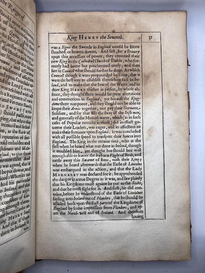 The Historie of King Henry the Seventh by Francis Bacon 1622 First Edition