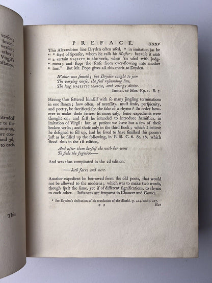 The Faerie Queene by Edmund Spenser 1758 John Upton Edition