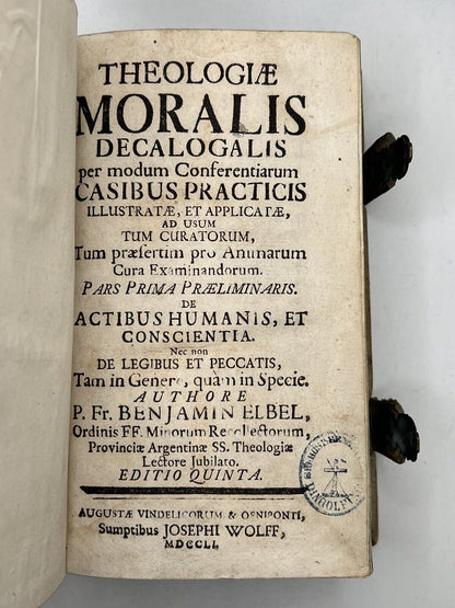 Moral Theology by Benjamin Elbel 1751-3