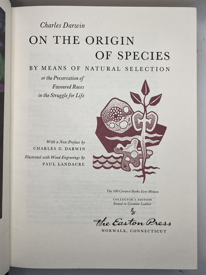 The Works of Charles Darwin 1976 Easton Press Origin of Species & Descent of Man