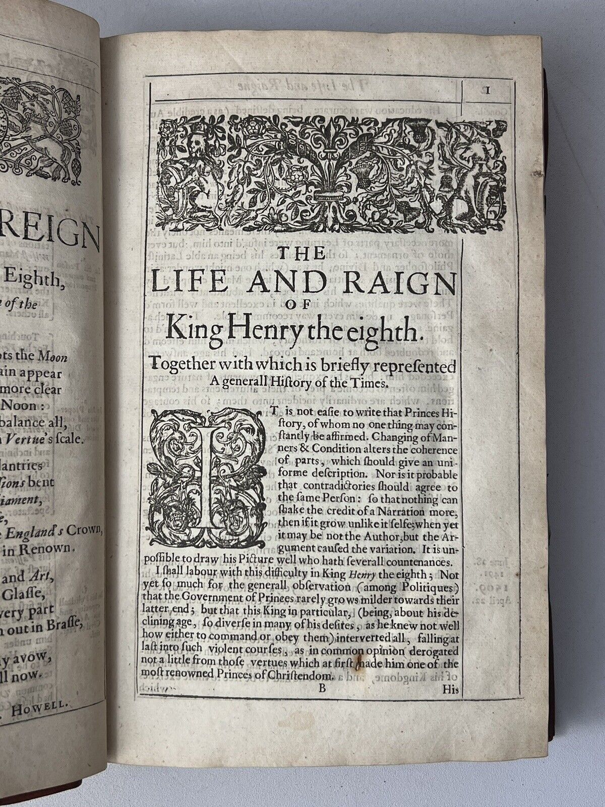 The Life and Raigne of King Henry the Eighth 1649 First Edition