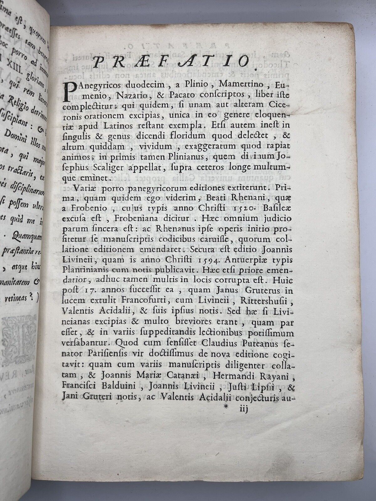 Ancient Panegyrics By Jacobus De La Baune 1728 Second Italian Edition