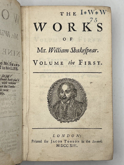 The Works of William Shakespeare 1714 Nicholas Rowe - Rare First Duodecimo Edition