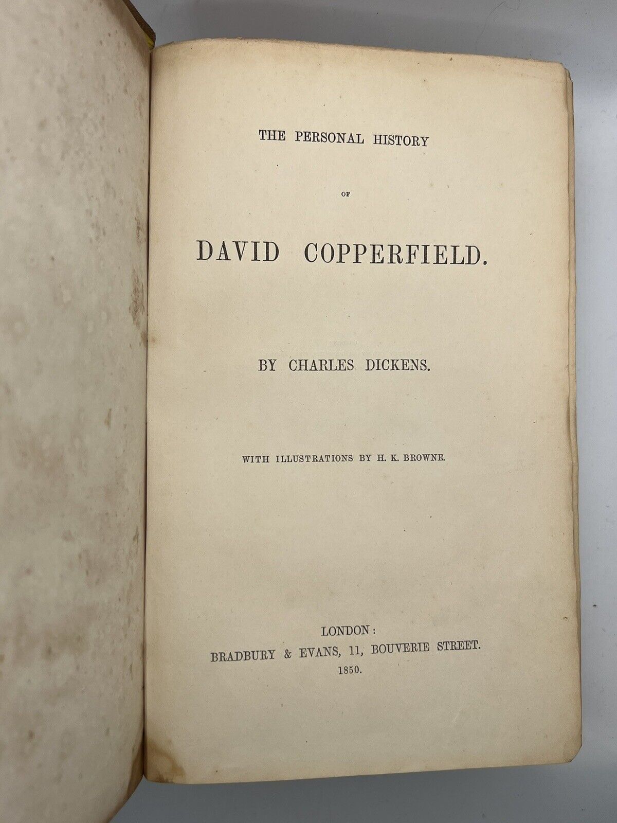 David Copperfield Charles Dickens 1850 First Edition First Printing in Original Cloth