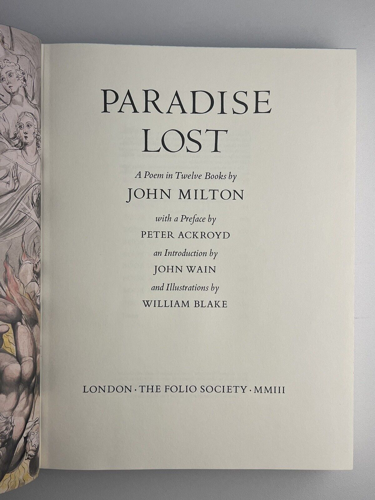 Paradise Lost by John Milton 2004 Folio Society