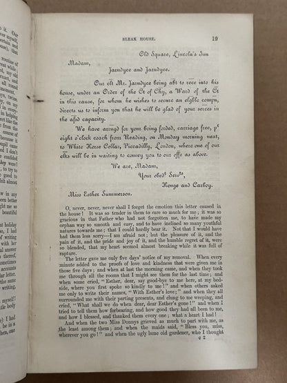 Bleak House by Charles Dickens 1853 First Edition First Impression